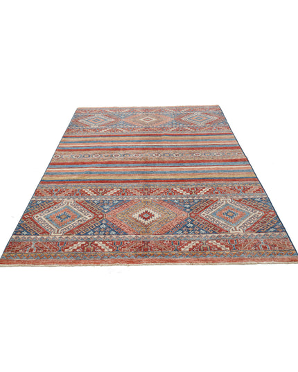 Shaal 5' 10" X 7' 10" Hand Knotted Wool Rug 5' 10" X 7' 10" (178 X 239) / Multi / Wool