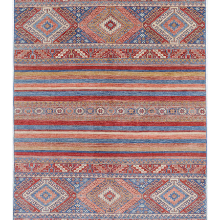Shaal 5' 10" X 7' 10" Hand Knotted Wool Rug 5' 10" X 7' 10" (178 X 239) / Multi / Wool