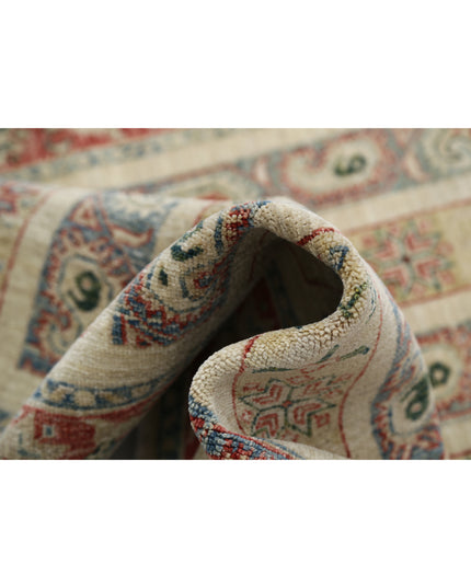 Shaal 4' 2" X 5' 9" Hand Knotted Wool Rug 4' 2" X 5' 9" (127 X 175) / Ivory / Wool