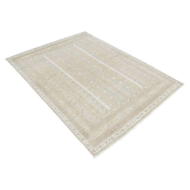Shaal 4' 10" X 6' 6" Wool Hand-Knotted Rug 4' 10" X 6' 6" (147 X 198) / Brown / Multi