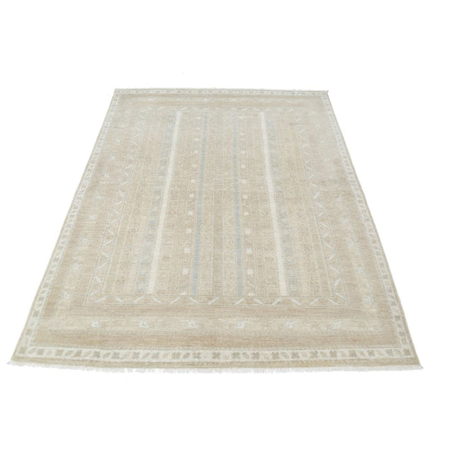 Shaal 4' 10" X 6' 6" Wool Hand-Knotted Rug 4' 10" X 6' 6" (147 X 198) / Brown / Multi