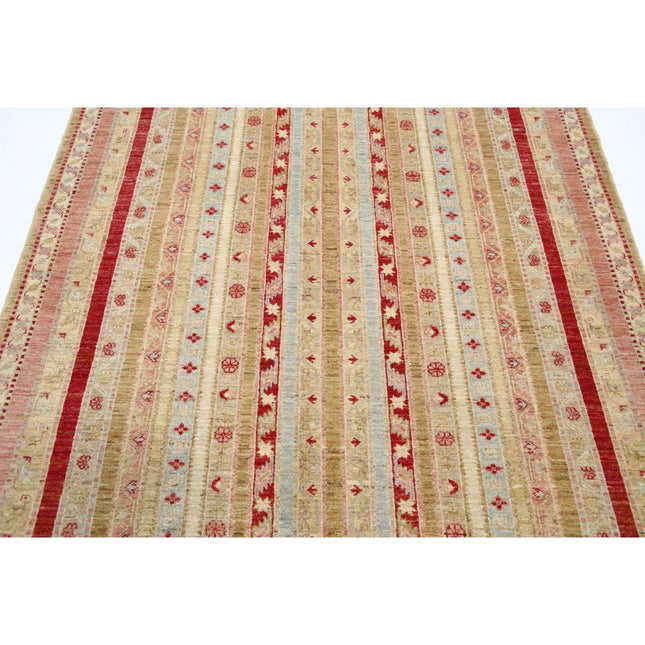 Shaal 4' 11" X 6' 6" Wool Hand-Knotted Rug 4' 11" X 6' 6" (150 X 198) / Multi / Red