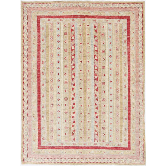 Shaal 4' 11" X 6' 6" Wool Hand-Knotted Rug 4' 11" X 6' 6" (150 X 198) / Multi / Red