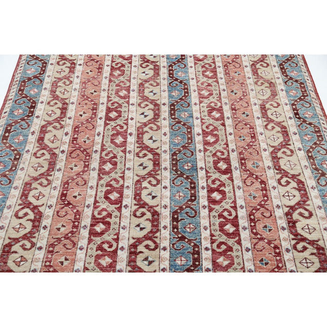 Shaal 4' 10" X 6' 2" Wool Hand-Knotted Rug 4' 10" X 6' 2" (147 X 188) / Brown / Multi