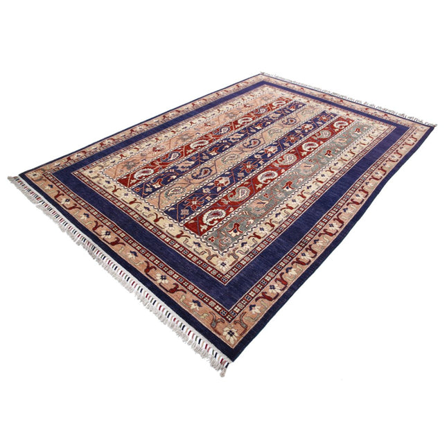 Shaal 6' 8" X 9' 6" Wool Hand-Knotted Rug 6' 8" X 9' 6" (203 X 290) / Blue / Multi