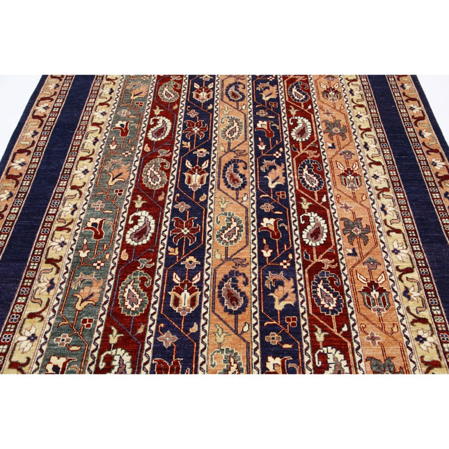 Shaal 6' 8" X 9' 6" Wool Hand-Knotted Rug 6' 8" X 9' 6" (203 X 290) / Blue / Multi