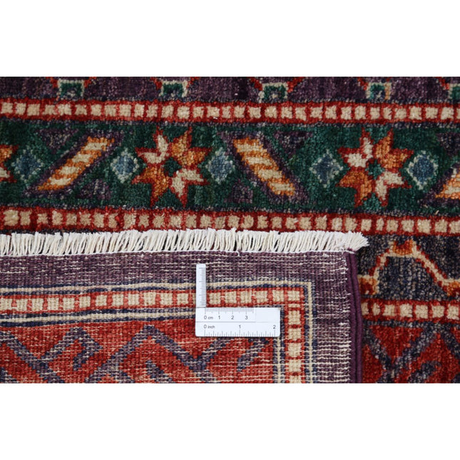 Shaal 6' 0" X 7' 9" Wool Hand-Knotted Rug 6' 0" X 7' 9" (183 X 236) / Purple / Multi