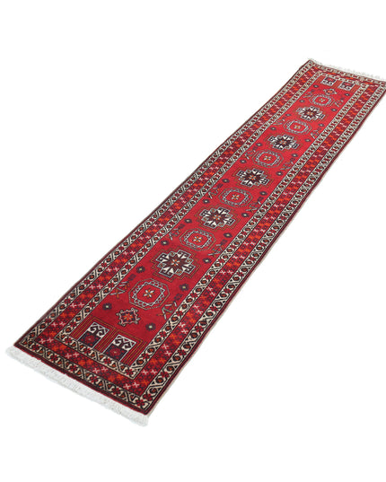 Shiraz 1' 1" X 6' 9" Hand Knotted Wool Rug 1' 1" X 6' 9" (33 X 206) / Red / Wool