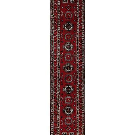 Shiraz 1' 1" X 6' 9" Hand Knotted Wool Rug 1' 1" X 6' 9" (33 X 206) / Red / Wool