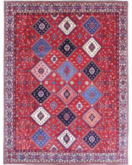 Shiraz 8' 3" X 12' 1" Hand Knotted Wool Rug 8' 3" X 12' 1" (251 X 368) / Red / Wool