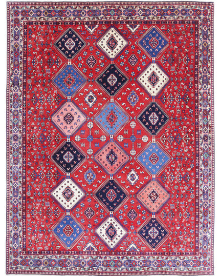 Shiraz 8' 3" X 12' 1" Hand Knotted Wool Rug 8' 3" X 12' 1" (251 X 368) / Red / Wool