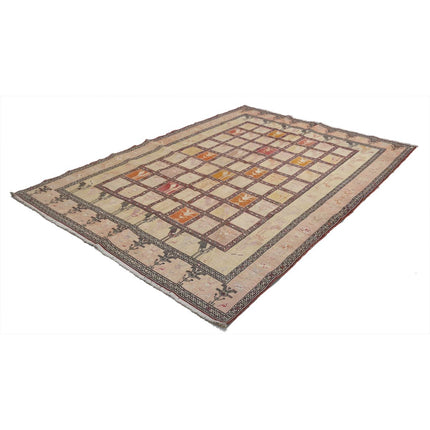 Silki Kilim 6' 8" X 9' 4" Silk Hand-Woven Kilim 6' 8" X 9' 4" (203 X 284) / Multi / Multi