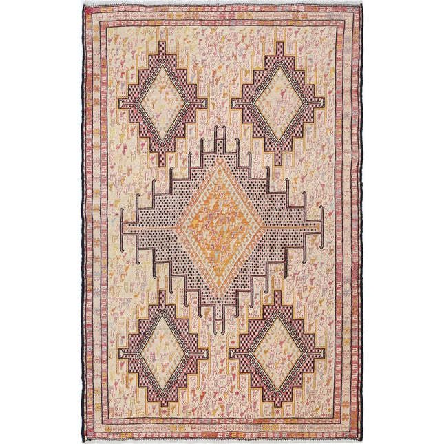 Silki Kilim Hand-Woven Silk Kilim IVA0024169 - Natalia Rugs