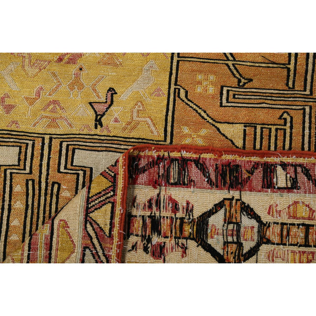 Silki Kilim 4' 1" X 6' 0" Silk Hand-Woven Kilim 4' 1" X 6' 0" (124 X 183) / Multi / Multi