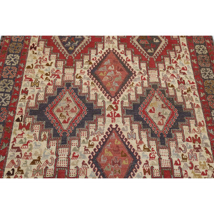 Silki Kilim 4' 1" X 6' 3" Silk Hand-Woven Kilim 4' 1" X 6' 3" (124 X 191) / Multi / Multi