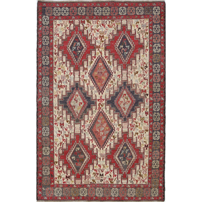 Silki Kilim Hand-Woven Silk Kilim IVA0024218 - Natalia Rugs