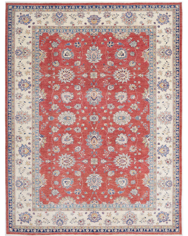 Sultanabad 9' 2" X 11' 10" Hand Knotted Wool Rug 9' 2" X 11' 10" (280 X 361) / Red / Wool