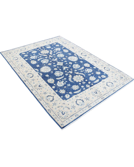 Sultanabad 4' 9" X 6' 7" Hand Knotted Wool Rug 4' 9" X 6' 7" (145 X 201) / Blue / Wool