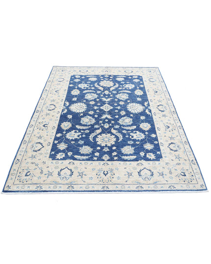 Sultanabad 4' 9" X 6' 7" Hand Knotted Wool Rug 4' 9" X 6' 7" (145 X 201) / Blue / Wool