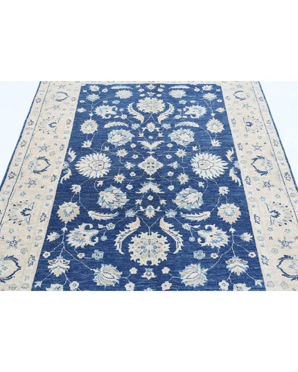 Sultanabad 4' 9" X 6' 7" Hand Knotted Wool Rug 4' 9" X 6' 7" (145 X 201) / Blue / Wool