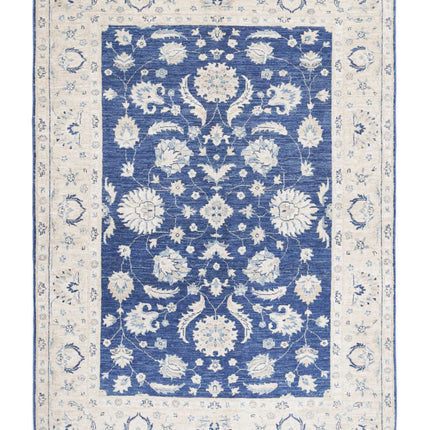 Sultanabad 4' 9" X 6' 7" Hand Knotted Wool Rug 4' 9" X 6' 7" (145 X 201) / Blue / Wool