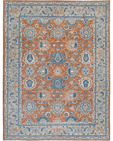 Sultanabad 8' 11" X 11' 8" Hand Knotted Wool Rug 8' 11" X 11' 8" (272 X 356) / Orange / Wool