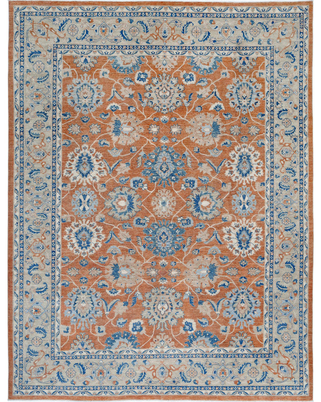 Sultanabad 8' 11" X 11' 8" Hand Knotted Wool Rug 8' 11" X 11' 8" (272 X 356) / Orange / Wool