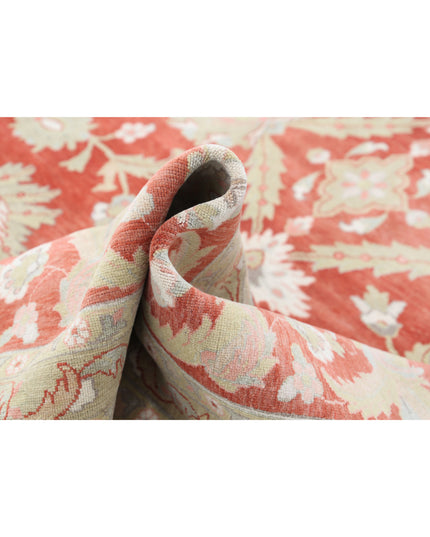 Sultanabad 8' 1" X 9' 10" Hand Knotted Wool Rug 8' 1" X 9' 10" (246 X 300) / Red / Wool