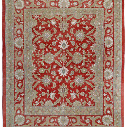 Sultanabad 8' 1" X 9' 10" Hand Knotted Wool Rug 8' 1" X 9' 10" (246 X 300) / Red / Wool