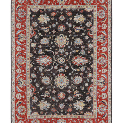 Sultanabad 6' 4" X 9' 2" Hand Knotted Wool Rug 6' 4" X 9' 2" (193 X 280) / Brown / Wool