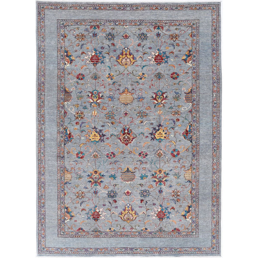 Sultani 6' 10" X 9' 6" Wool Hand-Knotted Rug 6' 10" X 9' 6" (208 X 290) / Grey / Grey