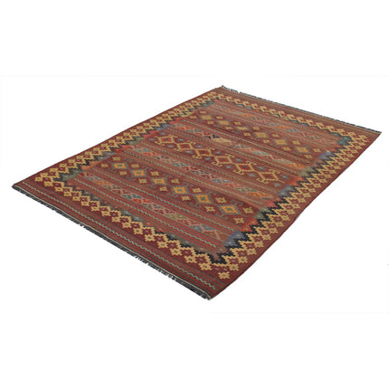 Sumak Kilim 4' 10" X 6' 10" Wool Hand-Woven Kilim 4' 10" X 6' 10" (147 X 208) / Multi / Multi