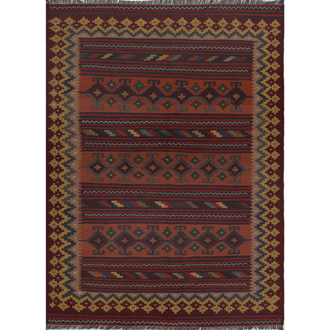 Sumak Kilim Hand-Woven Wool Kilim IVA0001495 - Natalia Rugs
