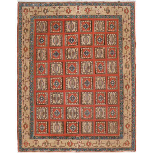 Sumak Kilim Hand-Woven Wool Kilim IVA0006948 - Natalia Rugs