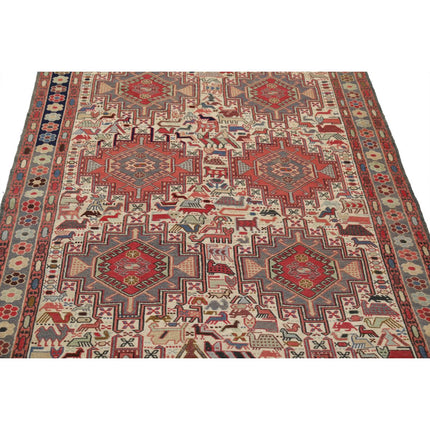 Sumak Kilim 3' 11" X 6' 7" Wool Hand-Woven Kilim 3' 11" X 6' 7" (119 X 201) / Multi / Multi