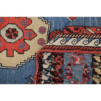 Sumak Kilim 4' 3" X 6' 7" Wool Hand-Woven Kilim 4' 3" X 6' 7" (130 X 201) / Multi / Multi