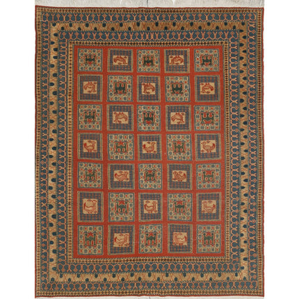 Sumak Kilim Hand-Woven Wool Kilim IVA0024234 - Natalia Rugs