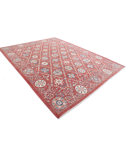 Suzani 9' 0" X 11' 6" Hand Knotted Wool Rug 9' 0" X 11' 6" (274 X 351) / Red / Wool