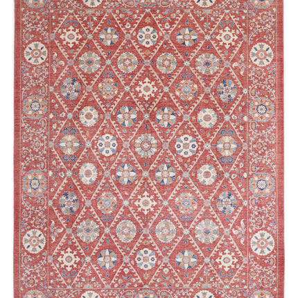 Suzani 9' 0" X 11' 6" Hand Knotted Wool Rug 9' 0" X 11' 6" (274 X 351) / Red / Wool