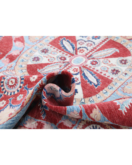 Suzani 6' 8" X 9' 7" Hand Knotted Wool Rug 6' 8" X 9' 7" (203 X 292) / Teal / Wool