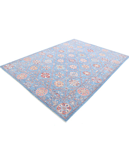 Suzani 6' 8" X 9' 3" Hand Knotted Wool Rug 6' 8" X 9' 3" (203 X 282) / Blue / Wool
