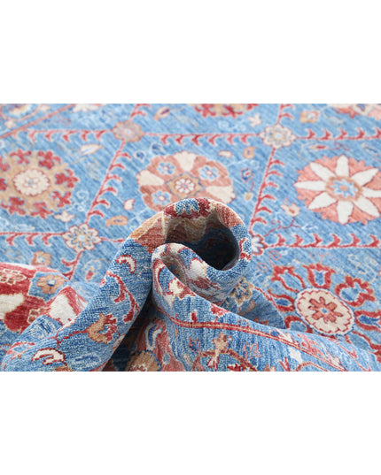 Suzani 6' 8" X 9' 3" Hand Knotted Wool Rug 6' 8" X 9' 3" (203 X 282) / Blue / Wool