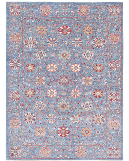 Suzani 6' 8" X 9' 3" Hand Knotted Wool Rug 6' 8" X 9' 3" (203 X 282) / Blue / Wool