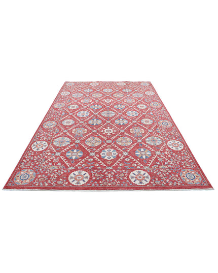 Suzani 6' 4" X 10' 2" Hand Knotted Wool Rug 6' 4" X 10' 2" (193 X 310) / Red / Wool