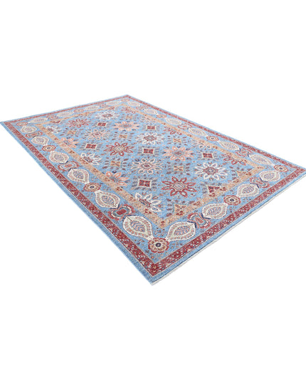 Suzani 6' 7" X 9' 8" Hand Knotted Wool Rug 6' 7" X 9' 8" (201 X 295) / Blue / Wool