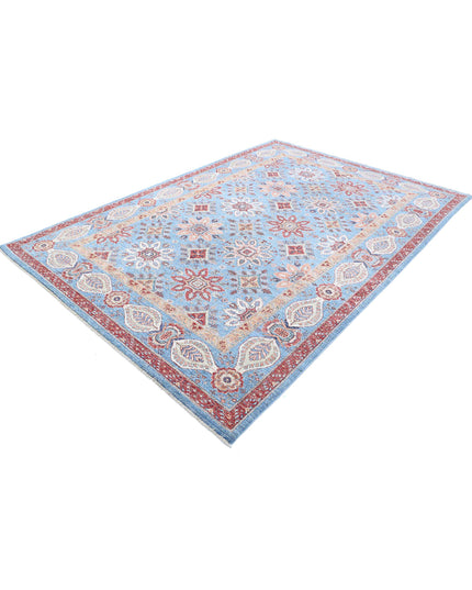 Suzani 6' 7" X 9' 8" Hand Knotted Wool Rug 6' 7" X 9' 8" (201 X 295) / Blue / Wool