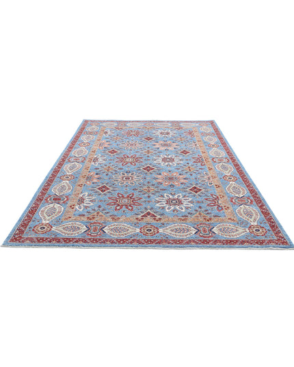 Suzani 6' 7" X 9' 8" Hand Knotted Wool Rug 6' 7" X 9' 8" (201 X 295) / Blue / Wool