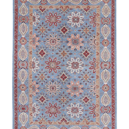 Suzani 6' 7" X 9' 8" Hand Knotted Wool Rug 6' 7" X 9' 8" (201 X 295) / Blue / Wool