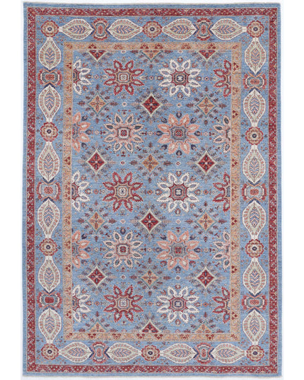 Suzani 6' 7" X 9' 8" Hand Knotted Wool Rug 6' 7" X 9' 8" (201 X 295) / Blue / Wool