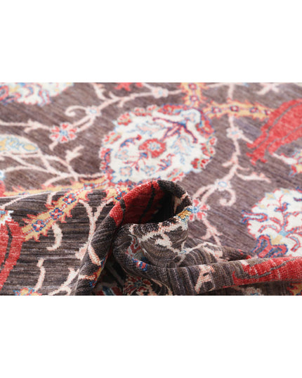 Suzani 6' 6" X 9' 9" Hand Knotted Wool Rug 6' 6" X 9' 9" (198 X 297) / Brown / Wool